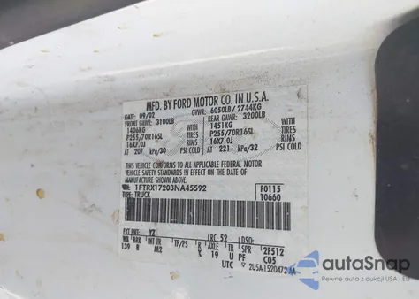 2003 Ford F-150 Xl/Xlt из США, поврежденный, VIN 1FTRX17203NA45592